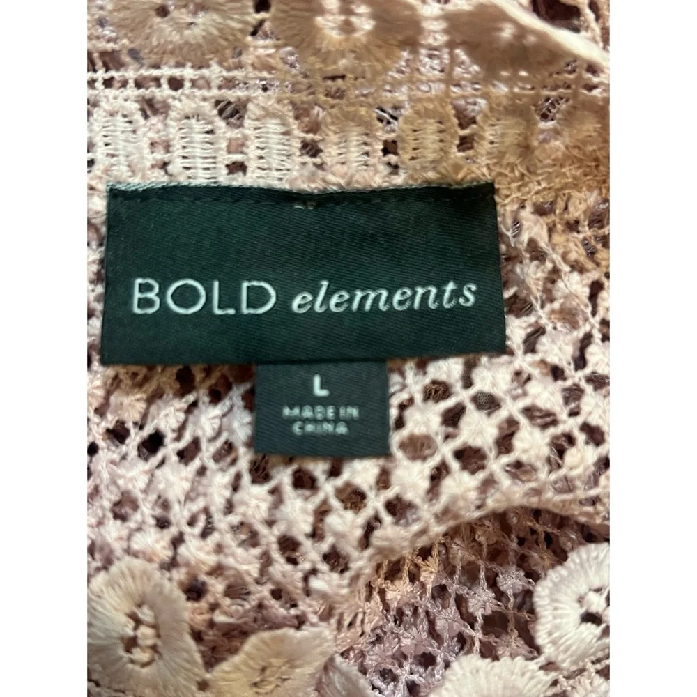 Bold Elements Size Large 3/4 Sleeve Blouse pink